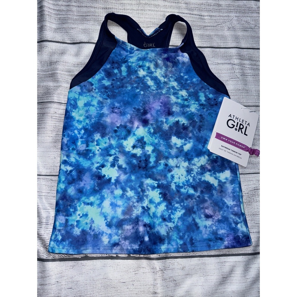 Athleta Girls Small (7) Blue Daybreak Tankini Top NEW